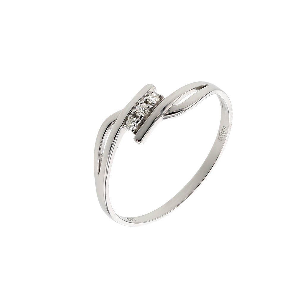 Bague trilogy diamants 0,05 ct or blanc 375