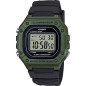 Casio - Montre Collection Mixte - Boitier Résine Kaki - Bracelet Résine Noir - Ref W-218H-3AVEF