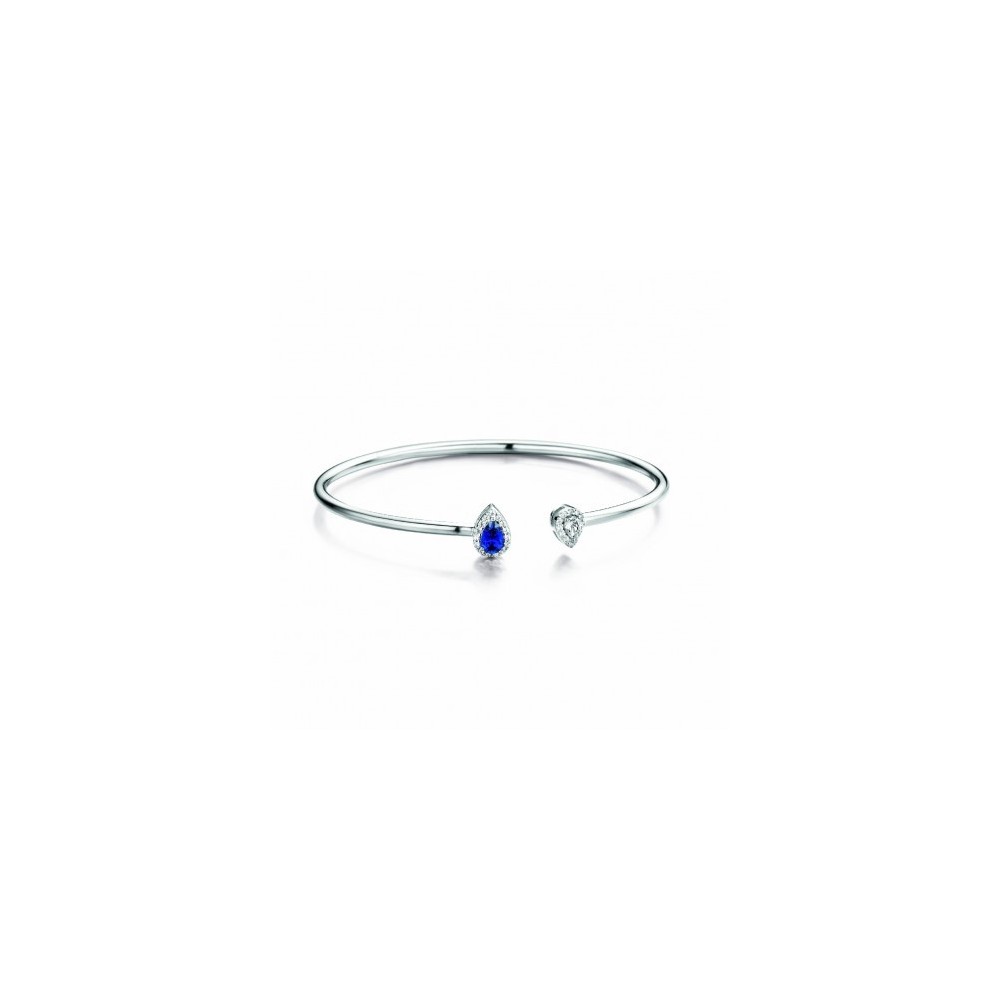 bracelet jonc naiomy zirconium et saphir artificiel