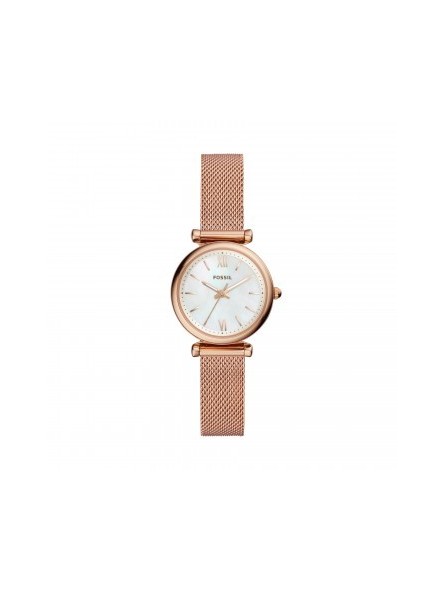 montre femme maille milanaise acier rose