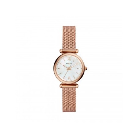 montre femme maille milanaise acier rose