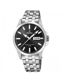 Montre Homme Festina Dateur Acier fond noir