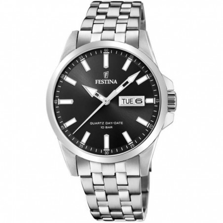 Montre Homme Festina Dateur Acier fond noir