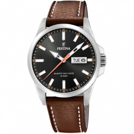 Montre Homme Festina Dateur Cuir Fond noir