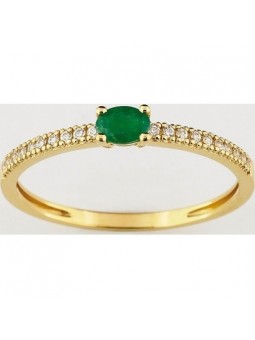 Bague émeraude et Oxyde de zirconium