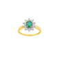 Bague émeraude et diamants 0,06 ct