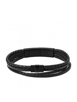 Bracelet Homme Fossil JF03098001 - Collection Blackout Vintage Montre style Tendance avec acier et