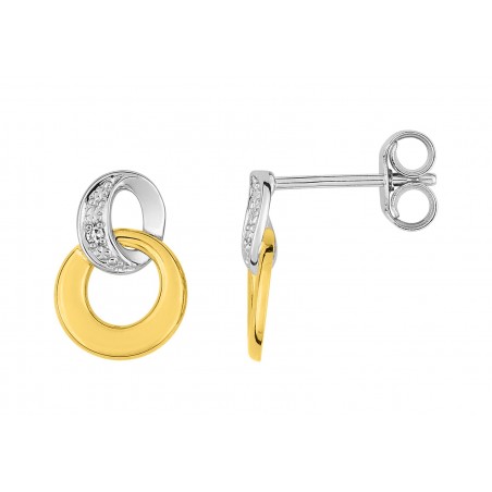 Boucles d'oreilles diamants or 750/000
