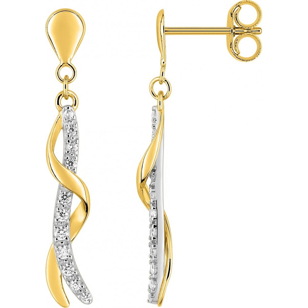 Boucles d'oreilles oxydes de zirconium or 750/000