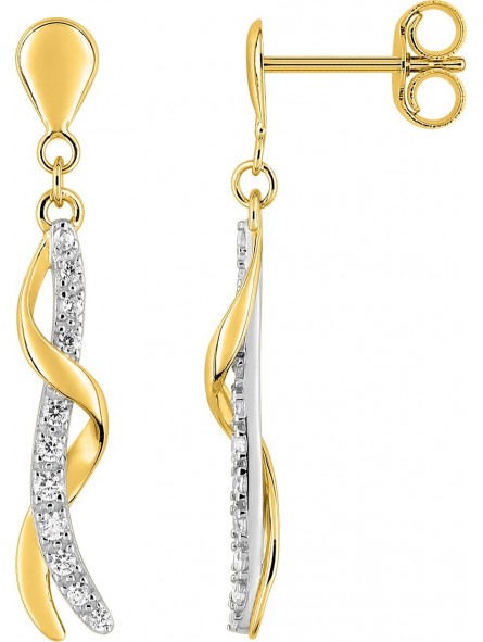 Boucles d'oreilles oxydes de zirconium or 750/000 Boucles d'oreilles oxydes de zirconium or 750/000