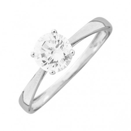 Bague solitaire oxyde de zirconium or 375/000