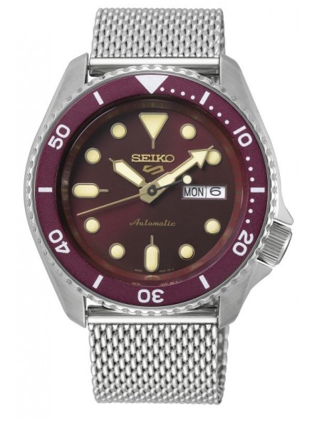 HOMME SEIKO 5 SPORT AUTOMATIQUE 3 AIGUILLES MAILLE MILANAISE