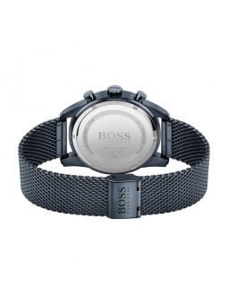Montre Homme Hugo Boss Skymaster  - Boîtier acier bleu - Bracelet acier bleu - Ref 1513836