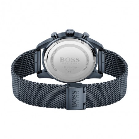 Montre Homme Hugo Boss Skymaster  - Boîtier acier bleu - Bracelet acier bleu - Ref 1513836