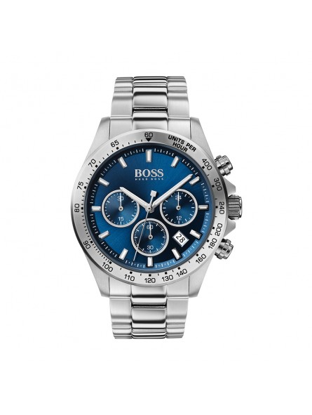 Hugo Boss - Montre Homme - Quarttz Chrono - Cadran Bleu et Bracelet Acier bleu - Ref 1513755