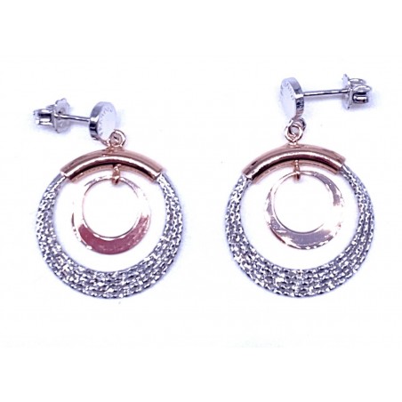 Boucles d'oreilles pendantes Argent rhodié rose
