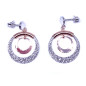Boucles d'oreilles pendantes argent rhodié Rose