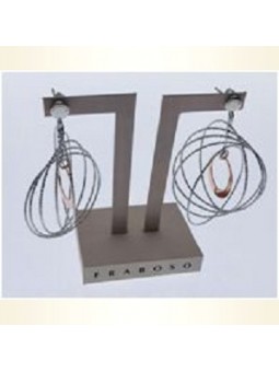 Boucles d'oreilles pendantes Argent rhodié rose