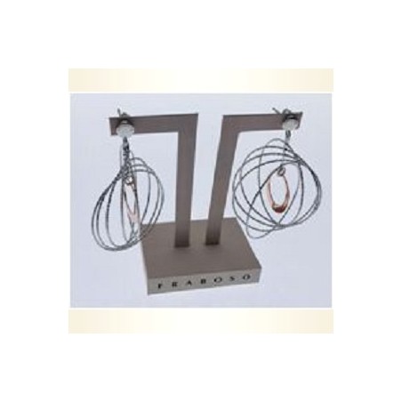 Boucles d'oreilles pendantes Argent rhodié rose