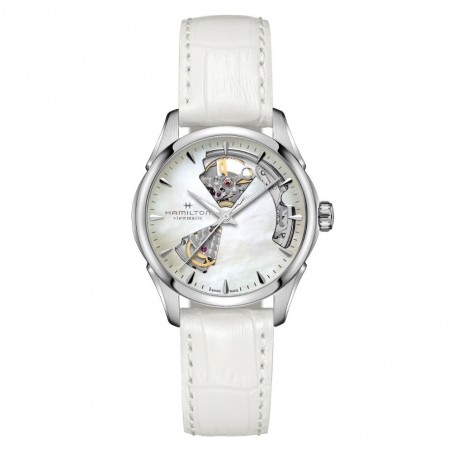 Montre Femme HAMILTON JazzMaster Coeur Ouvert Lady Auto Blanc - H32215890