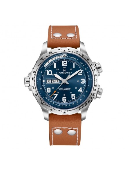 Montre Homme HAMILTON X-Wind Day Date Auto Cuir - H77765541 Montre Homme HAMILTON X-Wind Day Date Auto Cuir - H77765541