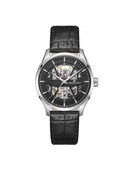 HAMILTON Skeleton Auto Noire Cuir Noir - H42535780