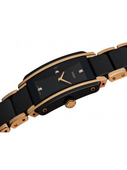 Montre Femme Rado Rectangle Intégral diamants Quartz Noir Rose - R20612712