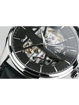 HAMILTON Skeleton Auto Noire Cuir Noir - H42535780