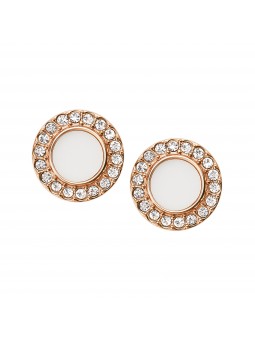 Boucles d'oreilles Femme FOSSIL JF02659791 - Collection CLASSIC WHITE CLASSICS style Tendance avec acier et semi précieux