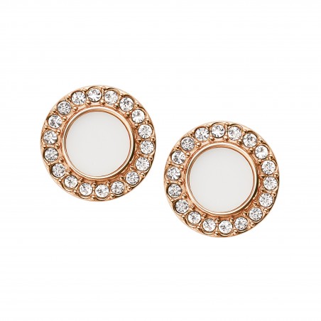 Boucles d'oreilles Femme FOSSIL JF02659791 - Collection CLASSIC WHITE CLASSICS style Tendance avec acier et semi précieux