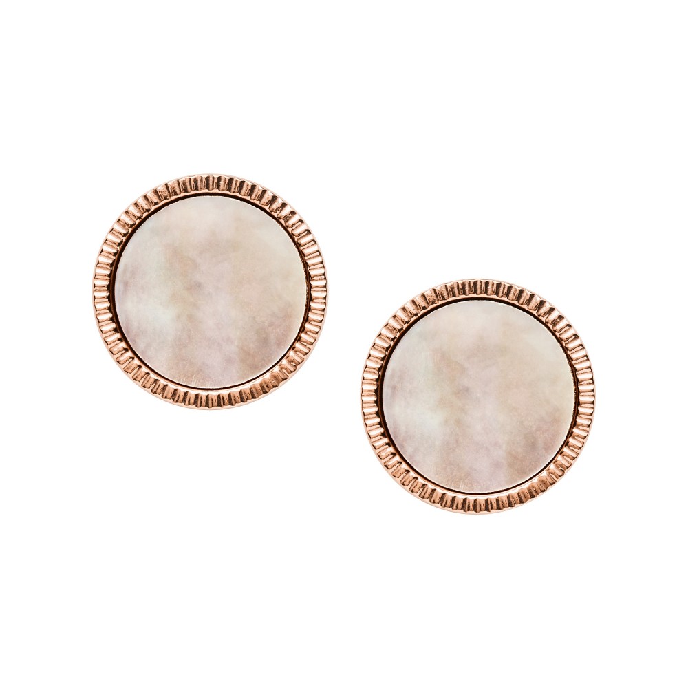 Boucles d'oreilles Femme FOSSIL JF03274791 - Collection PEACHY KEEN VINTAGE ICONIC style Tendance avec acier et nacre