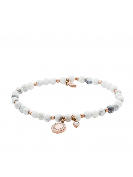 Bracelet Femme Fossil JA6934791 - Collection Wellness  Vintage  motifS style Tendance avec semi-pré cieux et acier