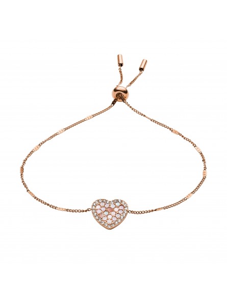 Bracelet Femme FOSSIL JF03163791 - Collection MOSAIC HEART VINTAGE GLITZ style Tendance avec acier et nacre