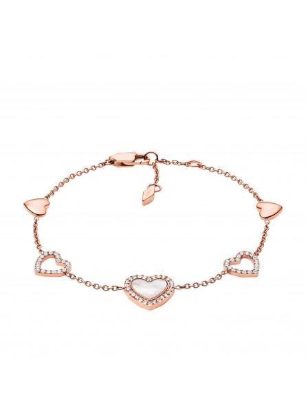 Bracelet Femme FOSSIL JF03458791 - Collection HEARTS TO YOU VINTAGE GLITZ style Tendance avec acier et nacre