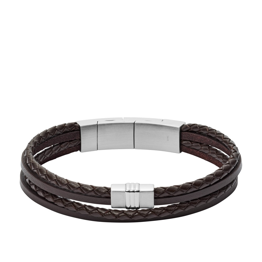 Bracelet Homme FOSSIL JF02934040 - Collection Montre TEXTURE VINTAGE Montre style Tendance avec cuir et acier