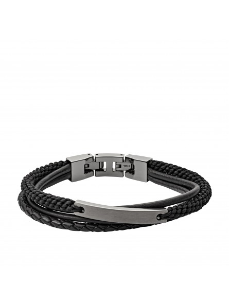 Bracelet Homme Fossil JF03185793 - Collection Vintage Montre style Tendance avec acier et cuir