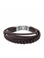Bracelet Homme FOSSIL JF03190040 - Collection NA VINTAGE Montre style Tendance avec acier et cuir