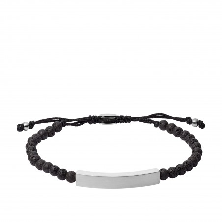 Bracelet Homme FOSSIL JF03247040 - Collection ENGRAVABLES VINTAGE Montre style Tendance avec semi-précieux et acier