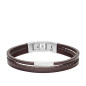 Bracelet Fossil Cuir marron Collection Multi-Strand JF03323040
