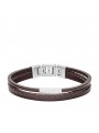 Bracelet Homme FOSSIL JF03323040 - Collection MULTI-STRAND VINTAGE Montre style Tendance avec cuir et acier