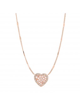 Collier Femme FOSSIL JF03164791 - Collection MOSAIC HEART VINTAGE GLITZ style Tendance avec acier et nacre