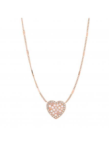 Collier Femme FOSSIL JF03164791 - Collection MOSAIC HEART VINTAGE GLITZ style Tendance avec acier et nacre