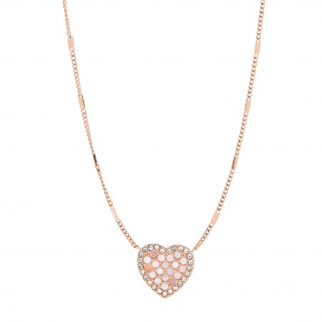 Collier Femme FOSSIL JF03164791 - Collection MOSAIC HEART VINTAGE GLITZ style Tendance avec acier et nacre