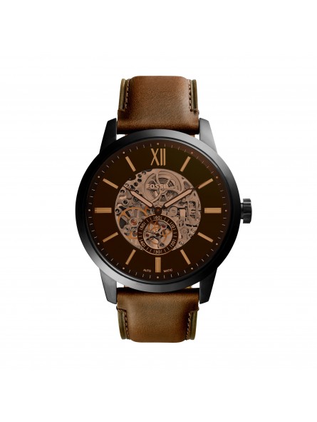 Montre Homme Fossil ME3155 - Collection CorE 48mm TOWNSMAN style Mode avec cuir et acier - Mouvement Automatique