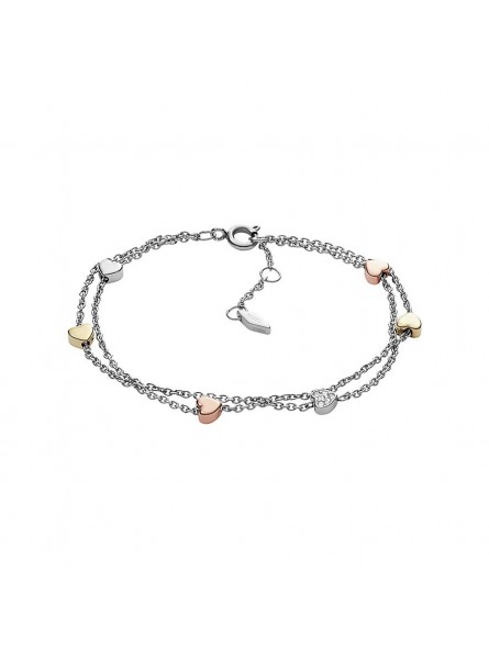 Bracelet Femme Fossil JF02854998 - Collection Galentine Vintage  motifS style Tendance avec acier et verre
