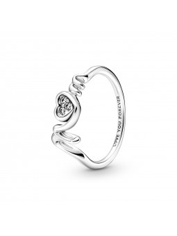 Pandora - Bague Coeur Pavé Mom - Argent 925°° - Collection Pandora Moments - T54