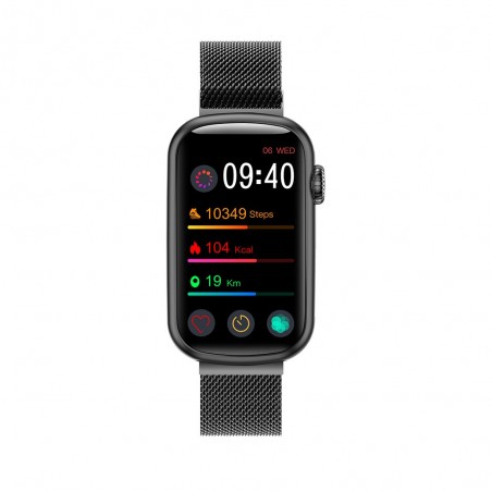 Montre Homme Smarty SW032A - Collection Allure - Bracelet Silicone et maille milanaise noir