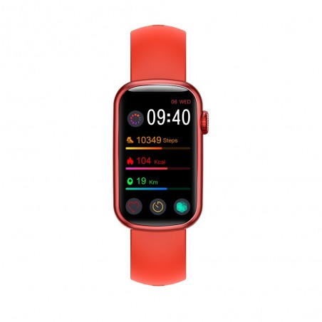 Montre Homme Smarty SW032C - Collection Allure - Bracelet Silicone et maille milanaise rouge