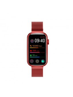 Montre Homme Smarty SW032C - Collection Allure - Bracelet Silicone et maille milanaise rouge