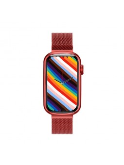 Montre Homme Smarty SW032C - Collection Allure - Bracelet Silicone et maille milanaise rouge